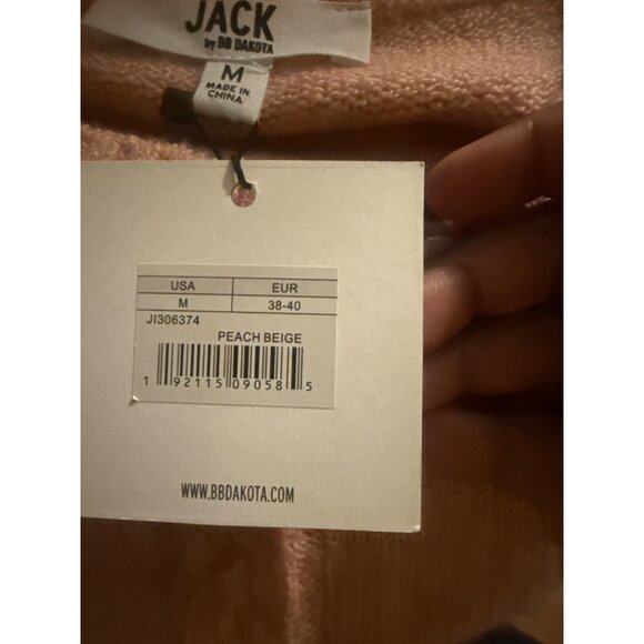 Jack By BB Dakota Peach Beige Cable Knit Medium Boxy Sweater Womens Pullover M M - Picture 6 of 6